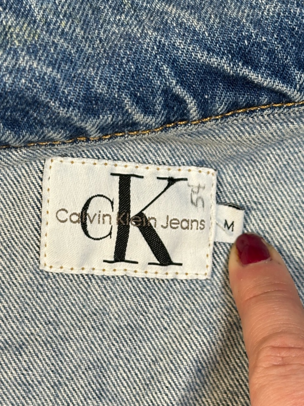 VINTAGE 90s CK Calvin Klein Denim Vest - Womens Medium (Fits Small) - Picture 3 of 13